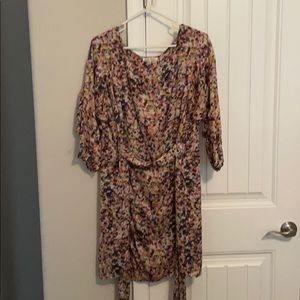 Multicolor tie waist dress